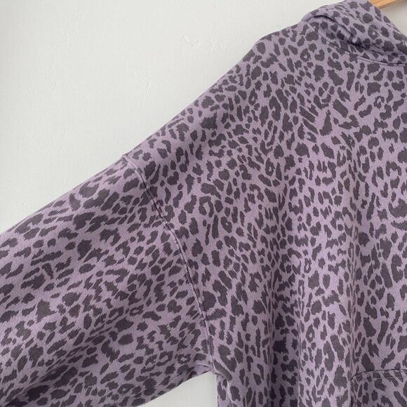 American Eagle Ahh-Mazingly Soft Purple Leopard Print Hoodie Sweater Jegging Fit - Picture 4 of 9